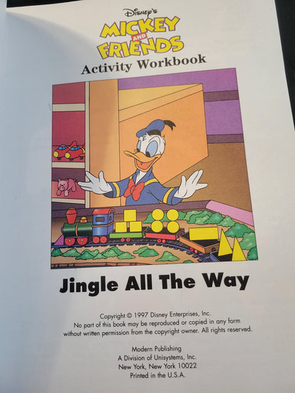 Vintage MICKEY MOUSE Mickey & Friends: Jingle All The Way 1997 Christmas Activity Workbook ORIGINAL Pre-Owned