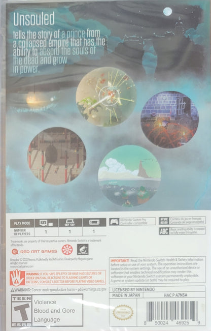Unsouled – FACTORY SEALED – Nintendo Switch (2022) + Plastic Protection Sleeve