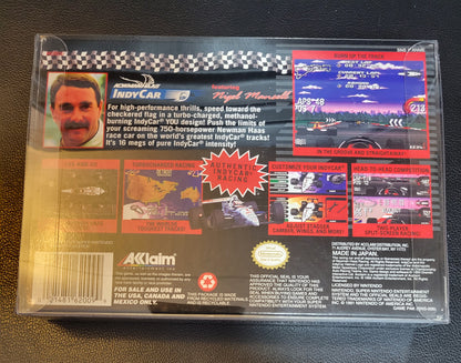 Newman Haas IndyCar Feat. Nigel Mansell (SNES) - Super Nintendo Ent. 1994 IMMACULATE Condition - FACTORY PLASTIC (REAL CIB)