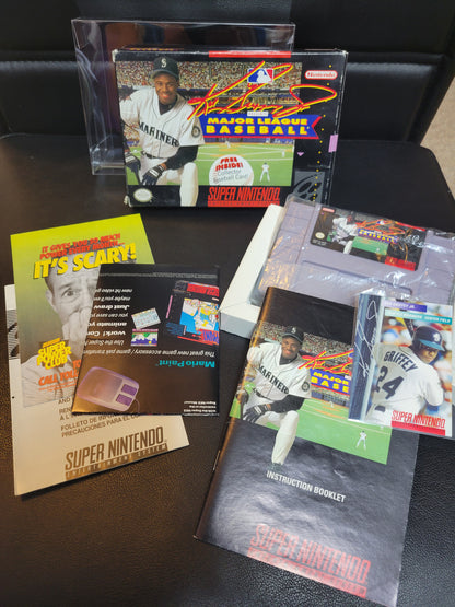 Ken Griffy Jr's Major League Baseball (SNES) - Super Nintendo Ent. 1994 IMMACULATE Condition - FACTORY PLASTIC (REAL CIB)