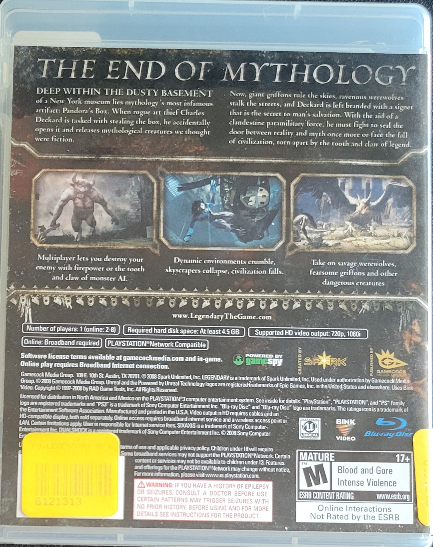 Legendary (CIB) – Sony PlayStation 3 PS3 – Re-Sealed