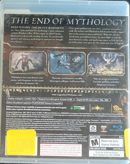 Legendary (CIB) – Sony PlayStation 3 PS3 – Re-Sealed