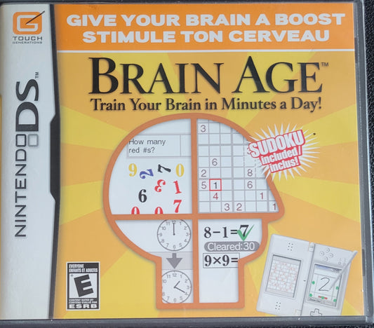 🧠 Brain Age – Nintendo DS – Re-Sealed – Cartridge Only Tested & Working