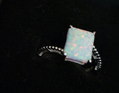 Fantastic Antique Diamond Encrusted Opal Ring Hand Crafted Ornate Sterling Silver Only One Available!