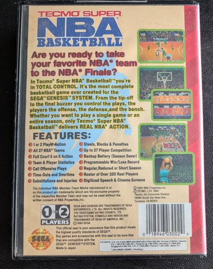 Tecmo Super NBA Basketball - CIB (Sega Genesis) | 1992 | Sports / Basketball