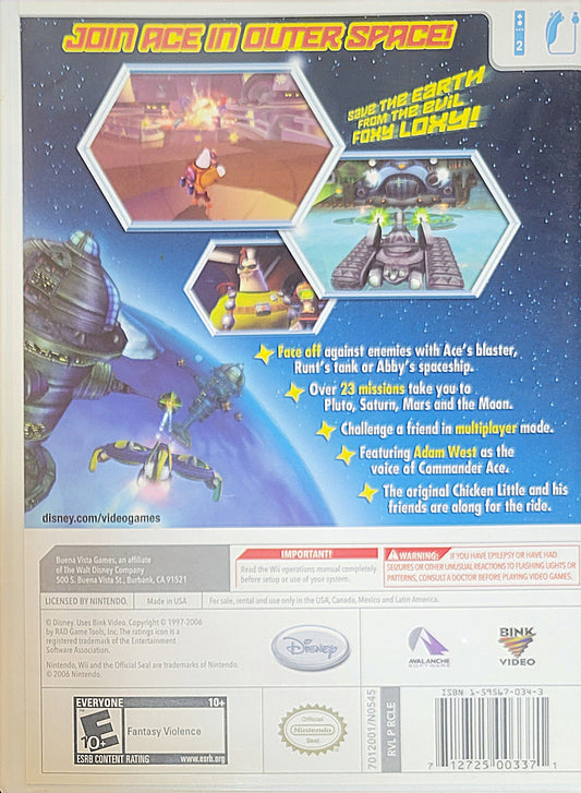 Chicken Little: Ace in Action – 2006 Nintendo Wii CIB Re-Sealed Clean Disc