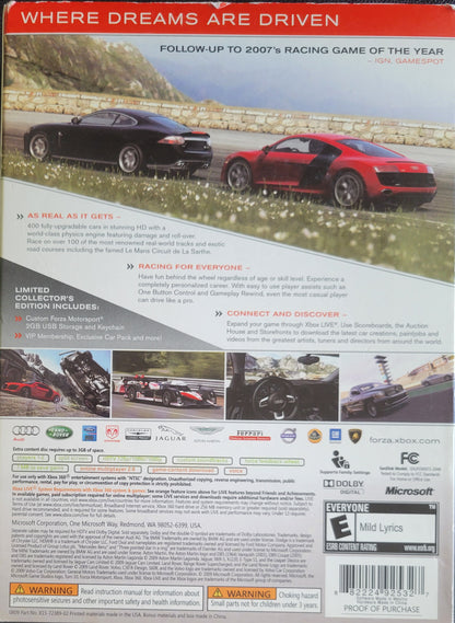 Forza Motorsport 3 Limited Collectors Edition - (CIB) - Microsoft XBOX 360 - Pre-Owned Like New CLEAN DISC