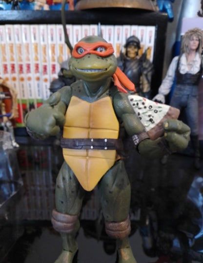 7" NECA Ninja Turtles 1990 Movie TMNT Teenage Movable Toys Mutant Action Figure Weapons + Pizza Included COWABUNGA DUDES!