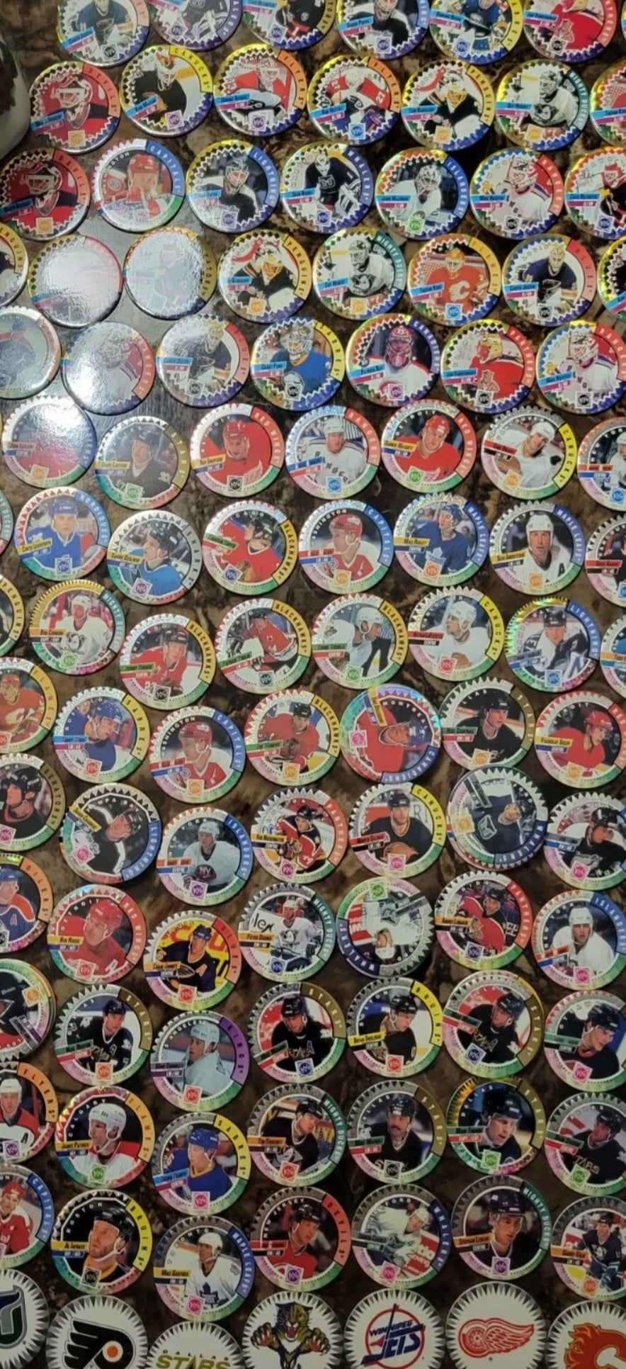 1994 1st EDITION Milk Cap NHL HOLOGRAPHIC Pogs Lot 300+ Rare Names Goalies & MORE