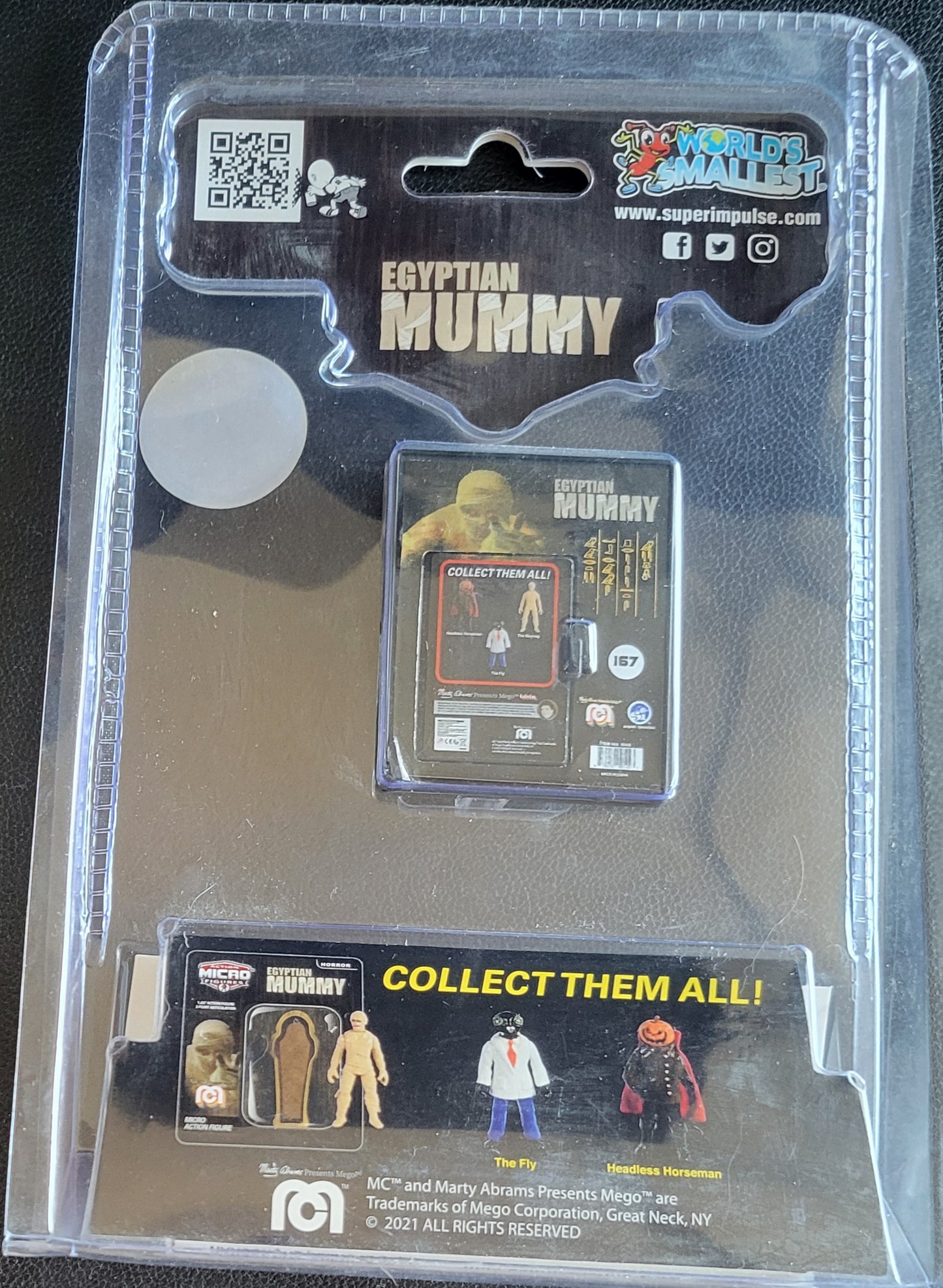 Action Micro Figures: Egyptian Mummy + Collector’s Case (Horror #167) – Brand New / Factory Sealed