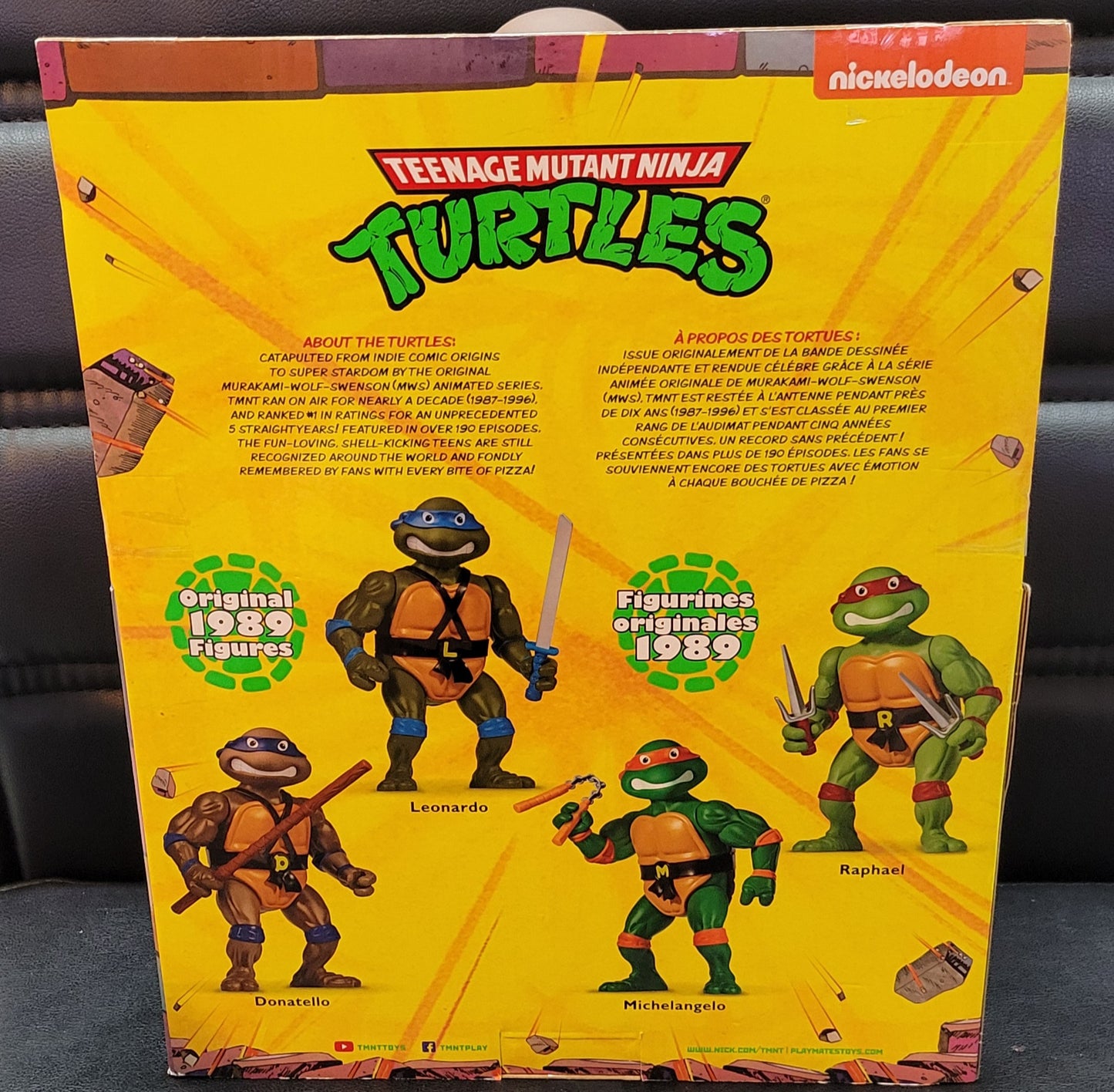 Giant Original 1989 Ninja Turtles Movie TMNT Teenage Movable Toys Mutant Action Figure Weapons + Pizza Included COWABUNGA DUDES!