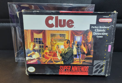 CLUE (SNES) - Super Nintendo Ent. 1992 Great Condition - CWB Box + Inserts + Protector