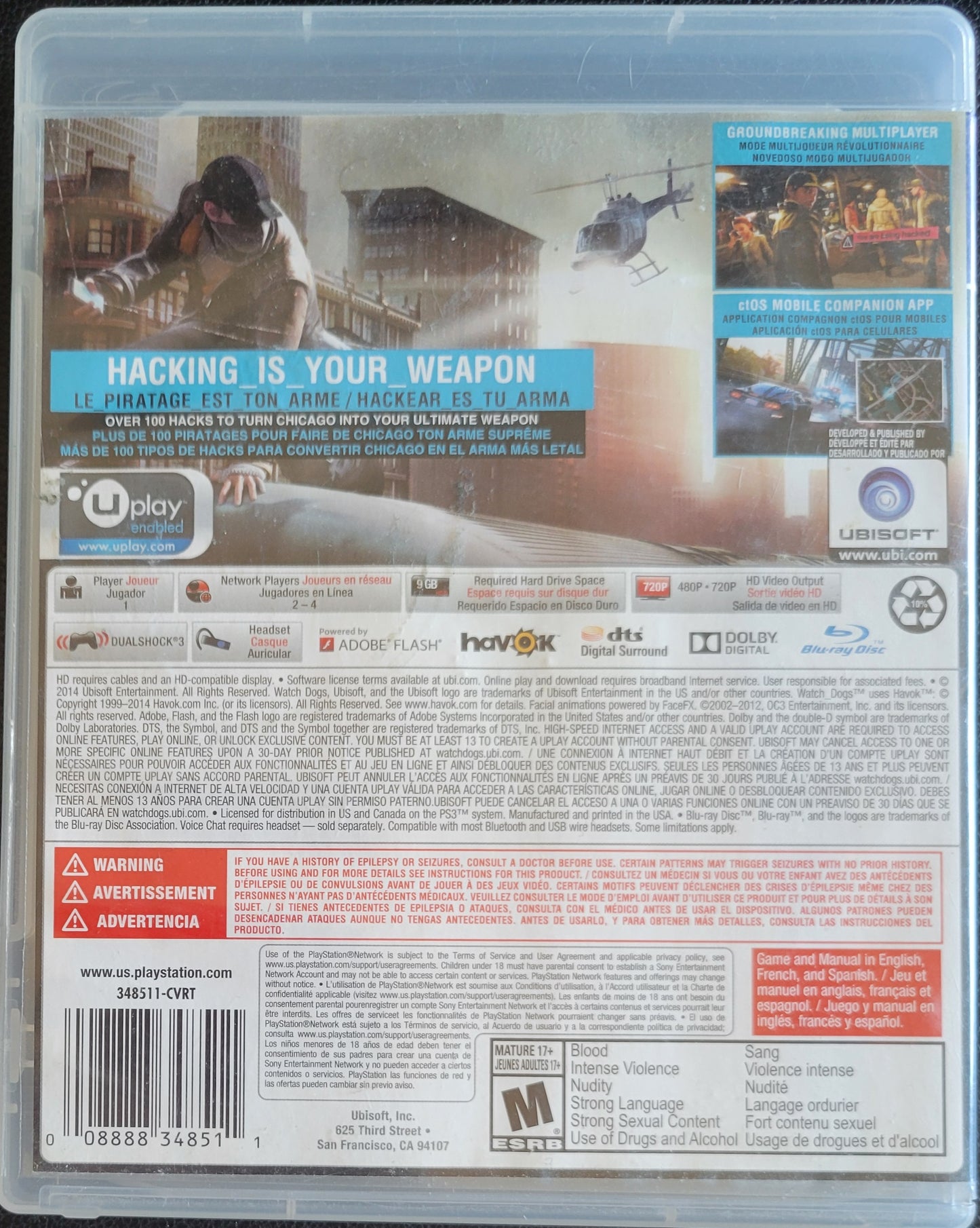 Watch Dogs Greatest Hits – Sony PlayStation 3 (PS3) | Pre-Owned, Tested & in Great Condition
