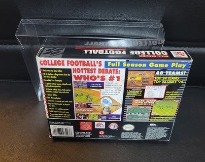 Bill Walsh: College Football + ORIGINAL RECEIPT (SNES) - Super Nintendo Ent. 1993 IMMACULATE Condition FACTORY PLASTIC - (CIB)