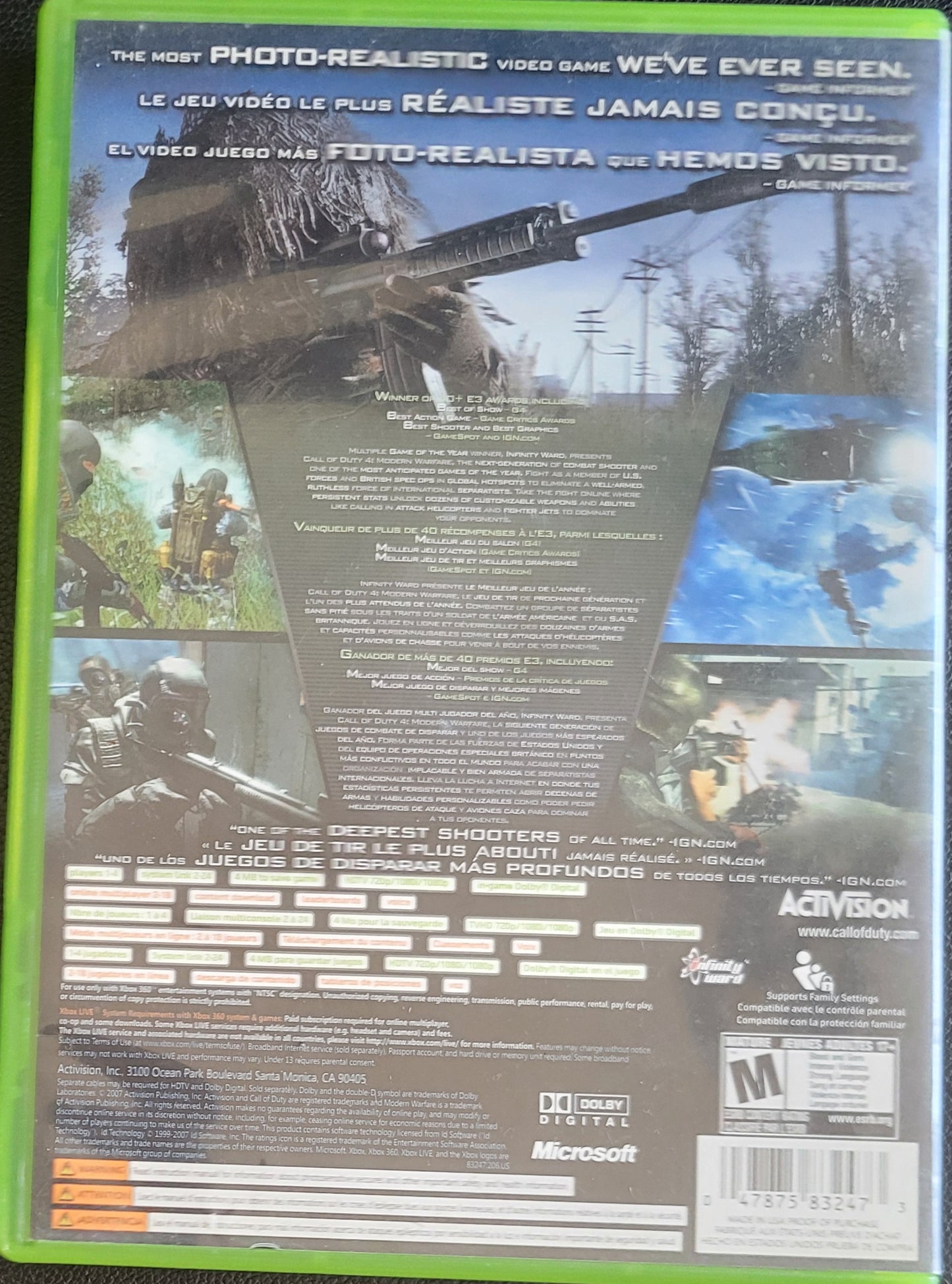 RARE Microsoft Company Store Purchase! Call Of Duty 4: Modern Warfare - Microsoft XBOX 360 - CIB Pre-Owned Great Shape Tested & Working