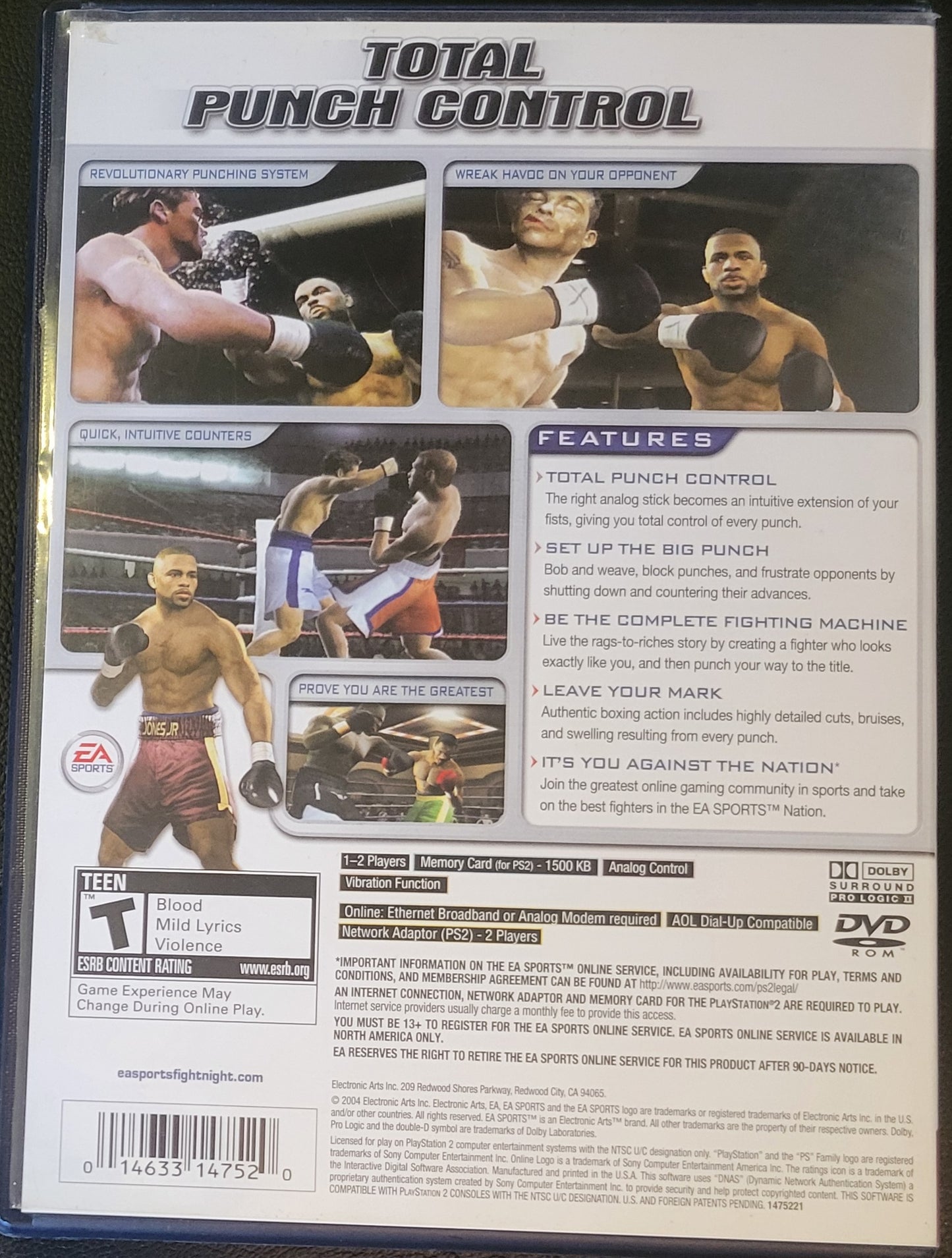 Fight Night 2004 - Sony PlayStation 2 PS2 Pre-Owned Tested & Working GREAT Shape!