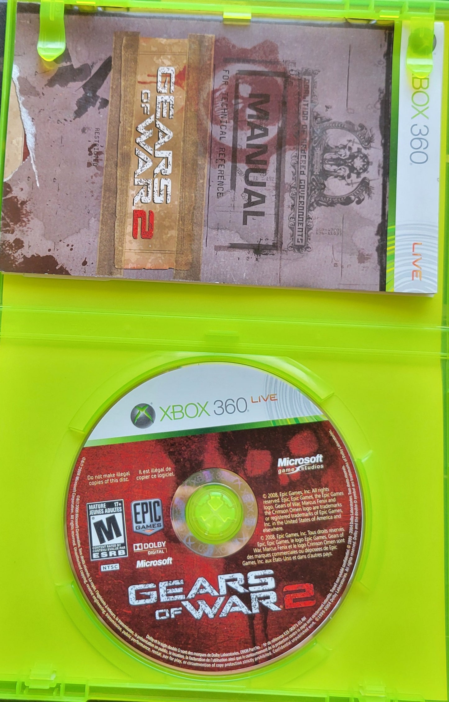 Gears Of War 2 - Microsoft XBOX 360 - CIB Pre-Owned Great Shape Tested & Working