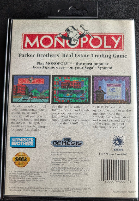 Monopoly - Boxed CIB Hang Tab (Sega Genesis) | 1993 | Board / Strategy
