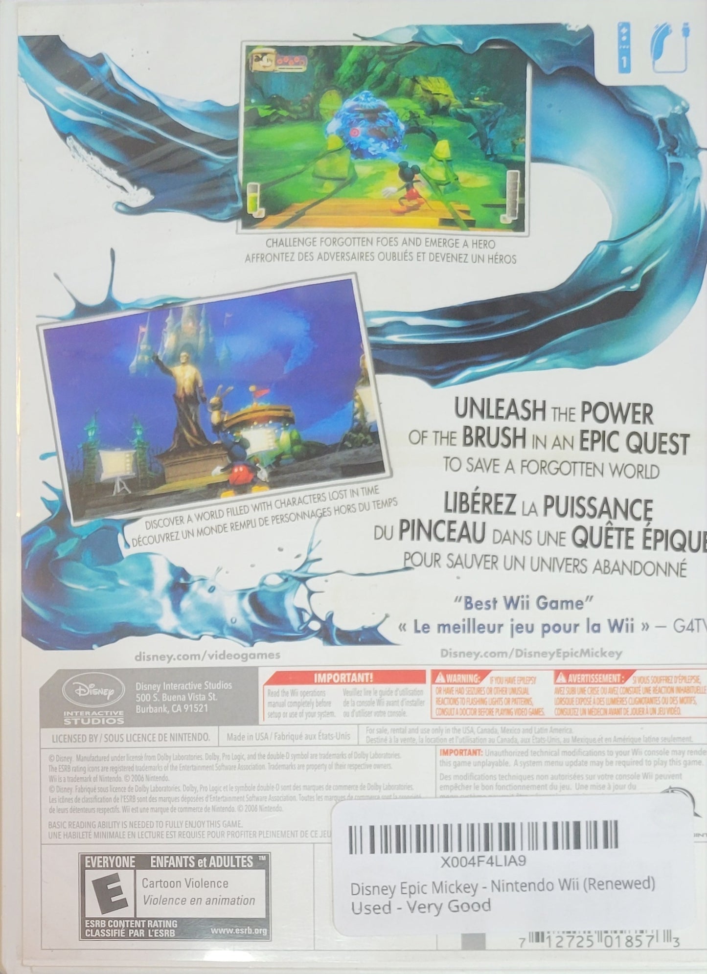 Disney Epic Mickey – Nintendo Wii CIB – RE-SEALED + Like New