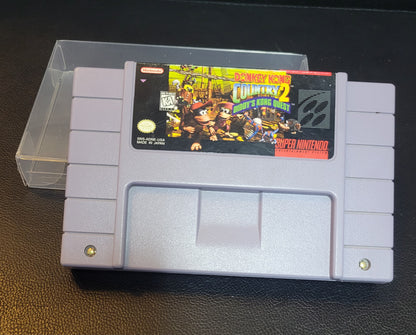 Donkey Kong Country 2: Diddy Kongs Quest - SNES - Super Nintendo Ent. Cartridge + Protector MINT