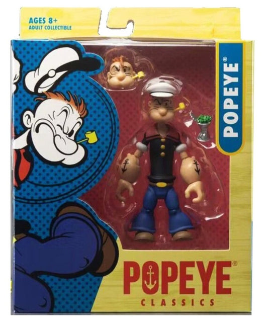 𝗣𝗢𝗣𝗘𝗬𝗘 Classics 1:12 Scale Action Figure Set – Sealed Box Set of 4 | Popeye | Olive Oyl | Bluto & Castor Oyl | Retro Cartoon Collectible
