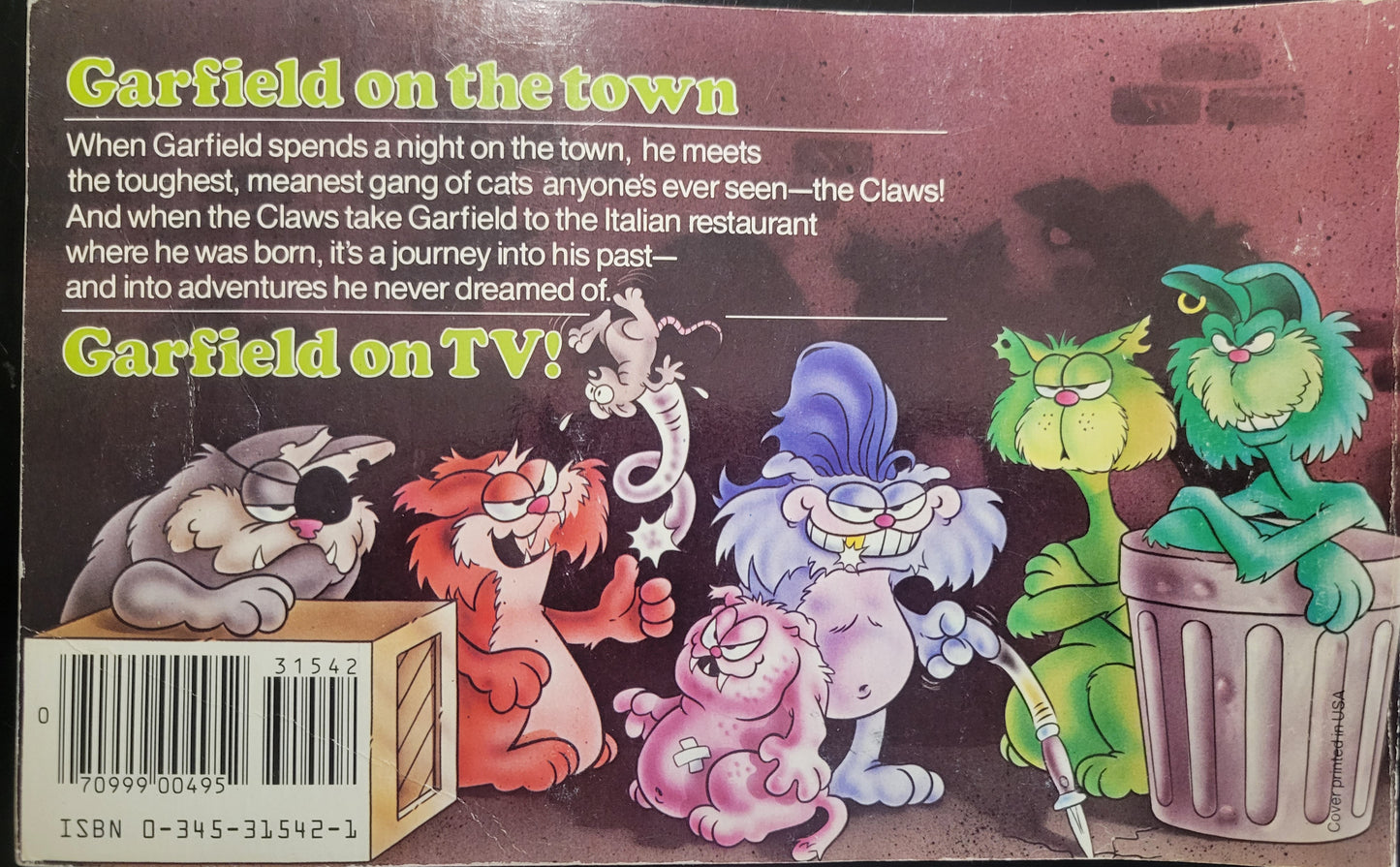 1st EDITION 1980s GARFIELD Book Club Edition: "Garfield On The Town" COLOR Softcover Book!