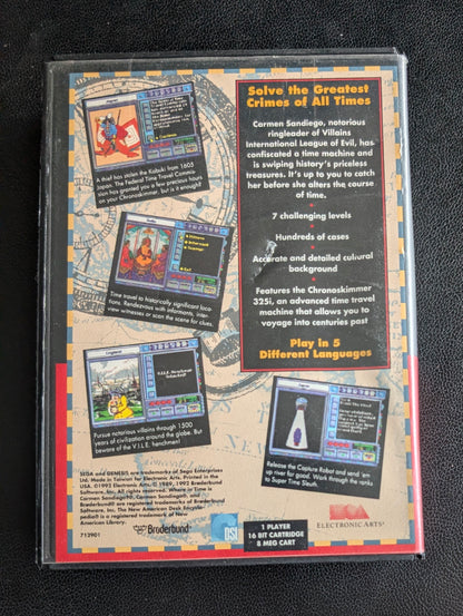 Where In Time Is Carmen Sandiego? - Boxed CIB (Sega Genesis) | 1992 | Educational / Adventure