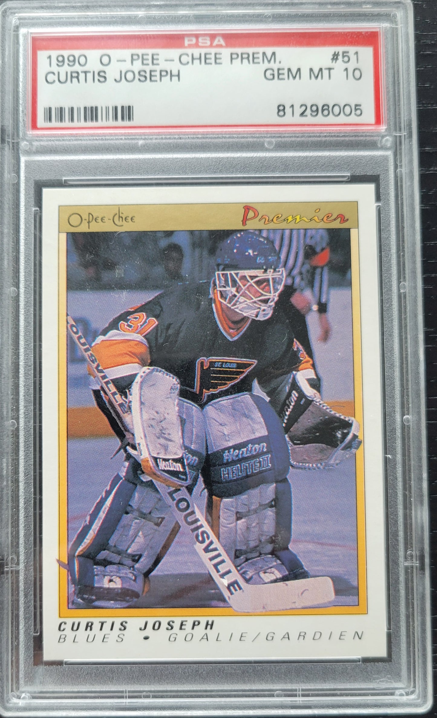 CURTIS JOSEPH O-PEE-CHEE ROOKIE PREMIERS 1990 LOW POP PSA 10 GEM MINT RARE FIND