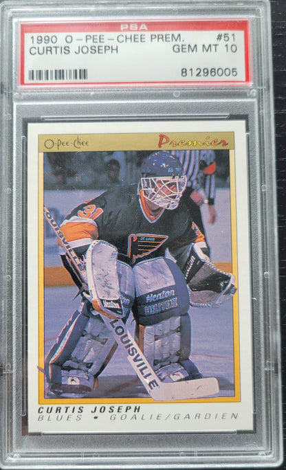 CURTIS JOSEPH O-PEE-CHEE ROOKIE PREMIERS 1990 LOW POP PSA 10 GEM MINT RARE FIND