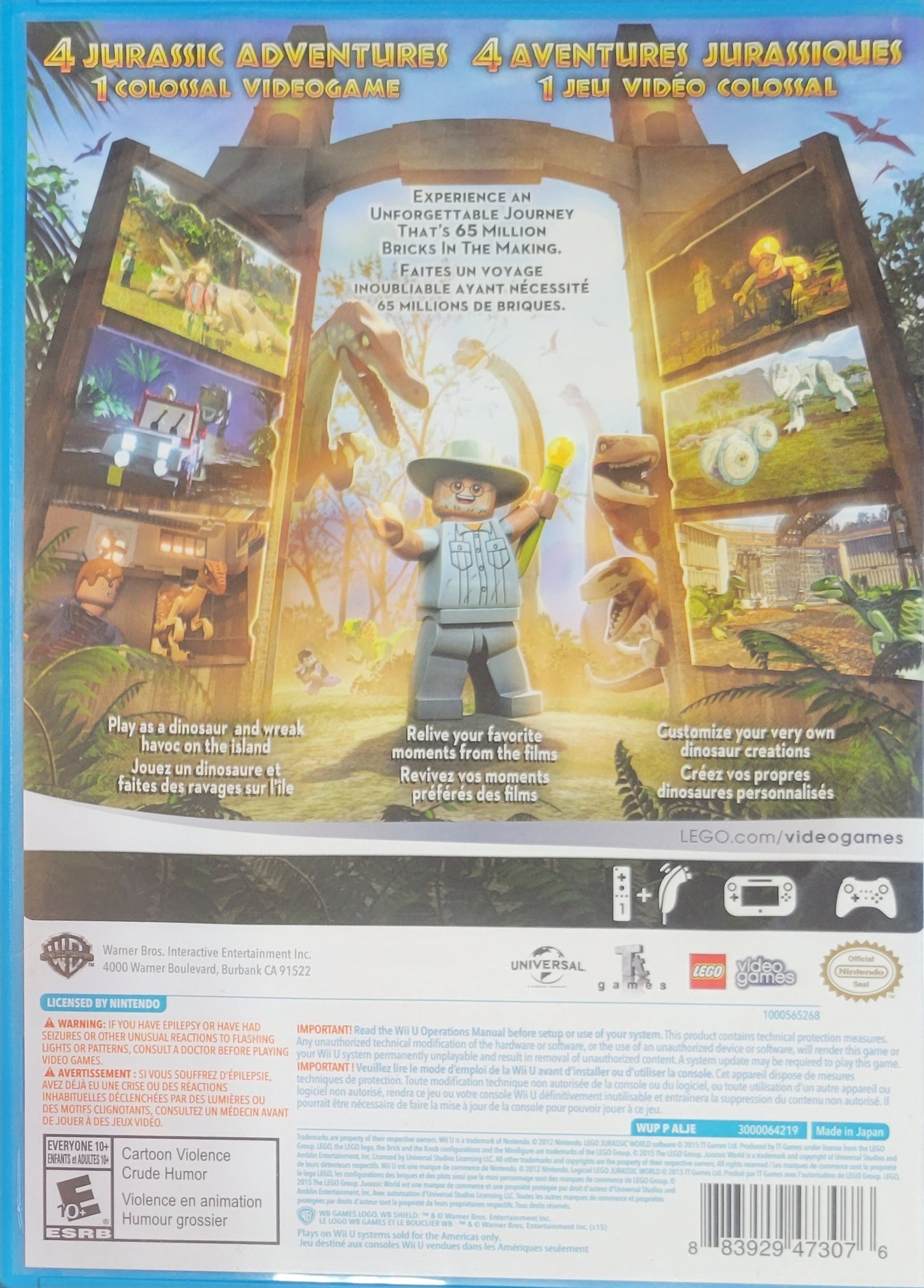 Lego Jurassic World – Nintendo Wii U CIB – RE-SEALED + Like New