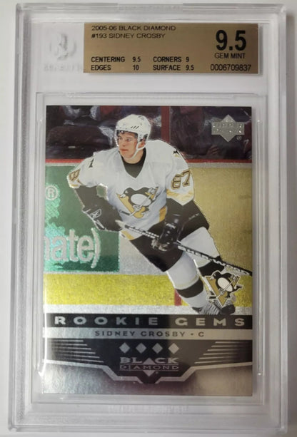 2005 06' Sidney Crosby GEM MINT ROOKIE Upper Deck Black Diamond  Bgs 9.5 Rc 193