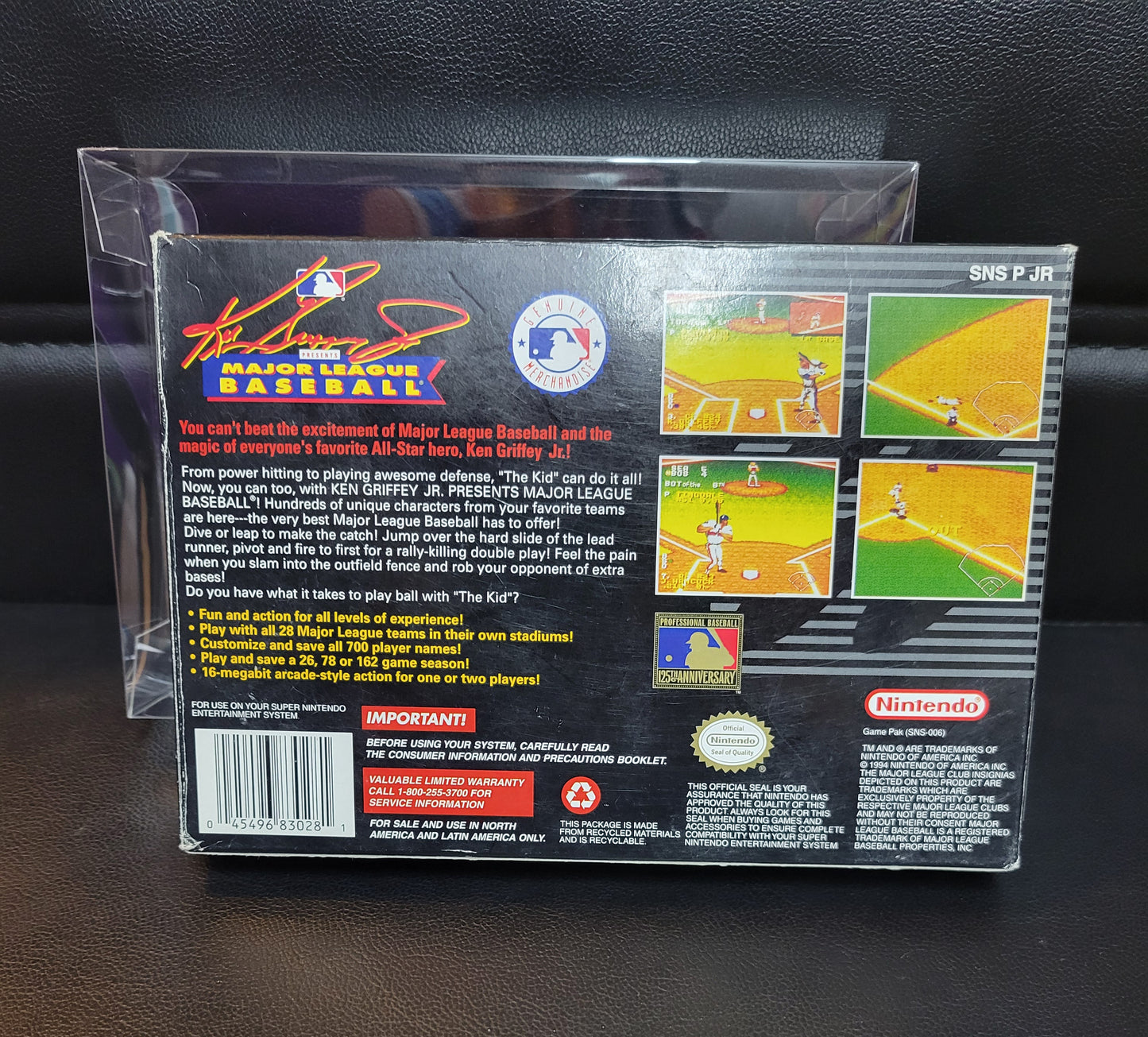 Ken Griffy Jr's Major League Baseball (SNES) - Super Nintendo Ent. 1994 IMMACULATE Condition - FACTORY PLASTIC (REAL CIB)