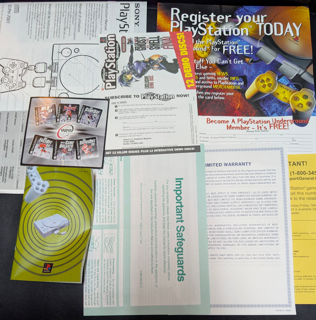 Sony PlayStation PS1 Console DualShock Edition SCPH-7001 / 94007 (1997) | Complete in Box (CIB) | Open Box - Mint Condition