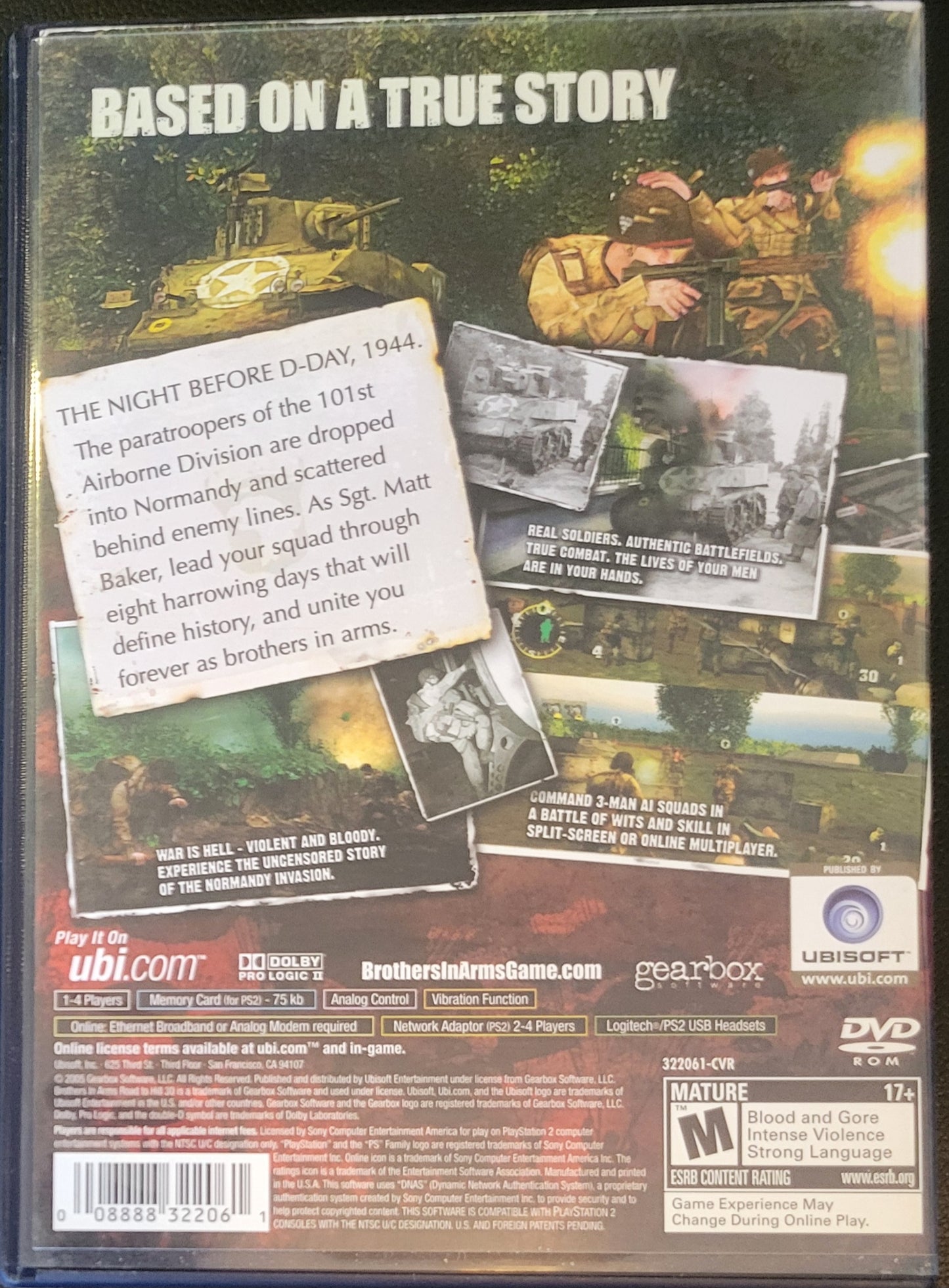 Brothers In Arms: Road To Hill 30 - Sony PlayStation 2 PS2 Pre-Owned Tested & Working Great Shape!