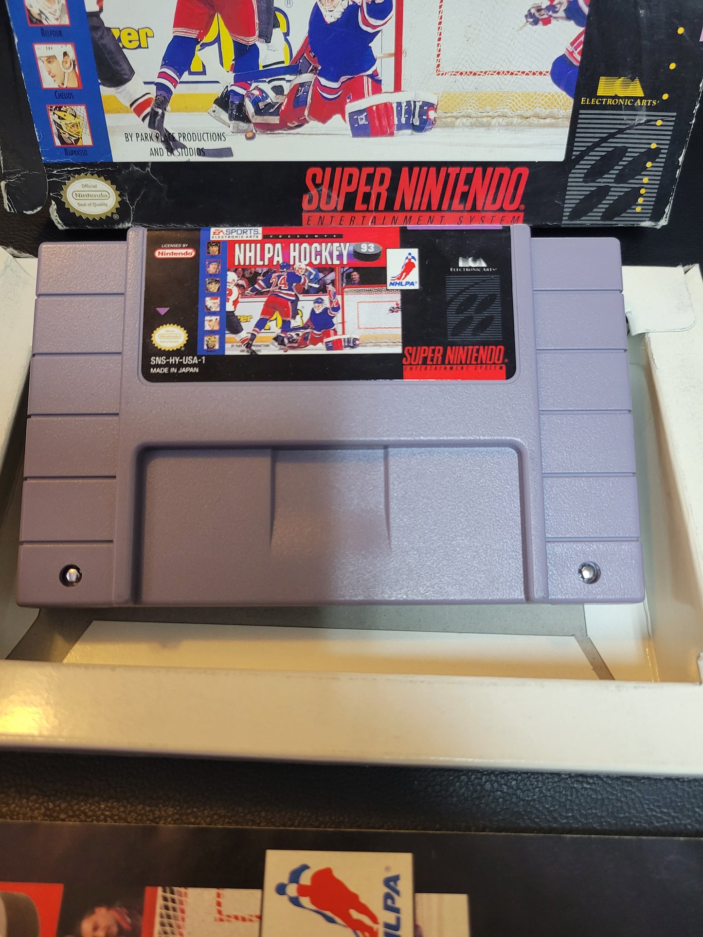 NHLPA Hockey (SNES) - Super Nintendo Ent. 1992 Great Condition - CWB Box + Manual + Protector