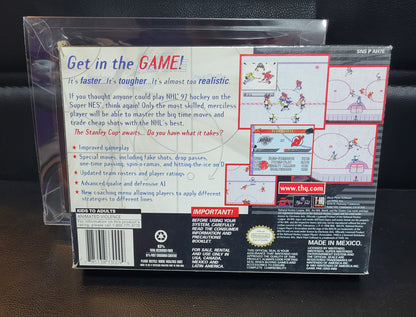 NHL 97' (SNES) - Super Nintendo Ent. Great Condition - CWB Box + Manual + Protector