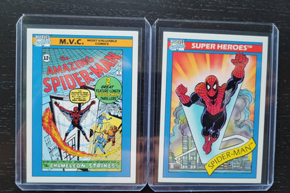 1st EDITION Marvel Cards 1990 One & Only Extremely Rare Base Set Spiderman Special Absolutely Mint Condition Worth Grading AUTHENTIC 10 Card