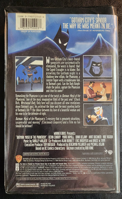 RARE WB Pictures BATMAN: Mask Of The Phantasm 1990's VHS Tape + Box GREAT SHAPE