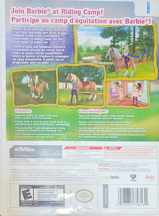 Barbie Horse Adventures: Riding Camp – 2007 Nintendo Wii CIB Re-Sealed Clean Disc