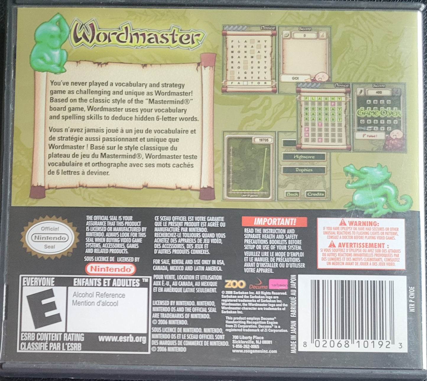 Wordmaster – Nintendo DS – Re-Sealed NTSC Tested & Working