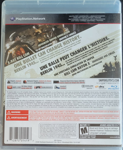 Sniper Elite V2 (CIB) – Sony PlayStation 3 PS3 – Clean Disc