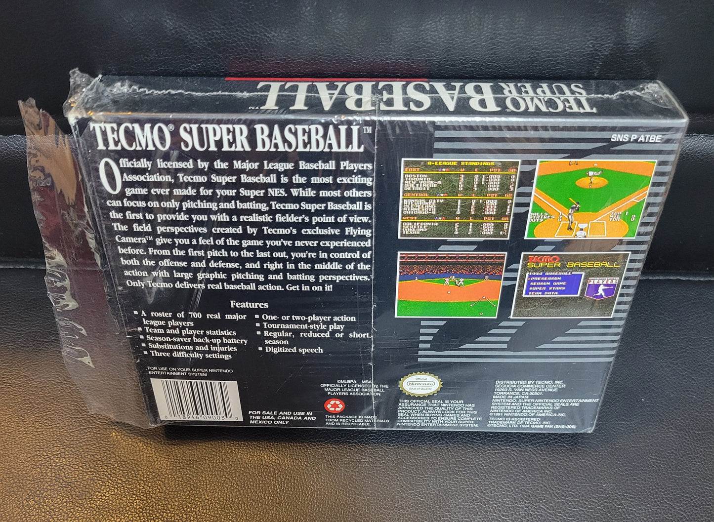 Tecmo Super Baseball (SNES) - Super Nintendo Ent. 1995 PRISTINE Condition FACTORY PLASTIC - (CIB)