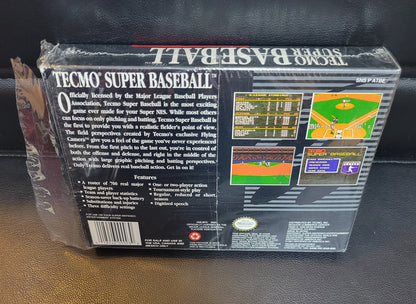 Tecmo Super Baseball (SNES) - Super Nintendo Ent. 1995 PRISTINE Condition FACTORY PLASTIC - (CIB)