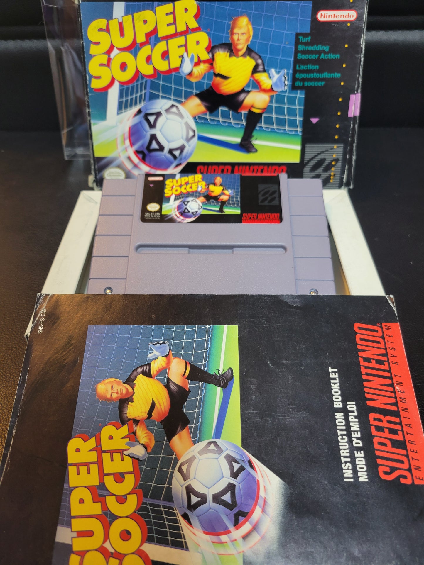 SUPER SOCCER (SNES) - Super Nintendo Ent. 1993 Great Condition - CWB Box + Manual + Protector