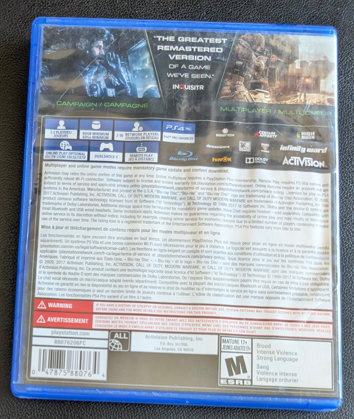Call of Duty: Modern Warfare Remastered - Best Remaster of the Year Edition (2016) - PlayStation 4 (PS4) | RE-Sealed