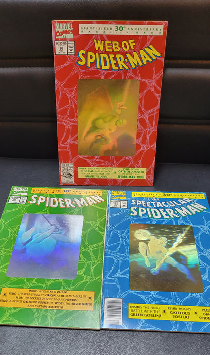 30th Anniversary WEB OF SPIDERMAN Comic Book Lot Of 3 Great Condition Smoke Free Home