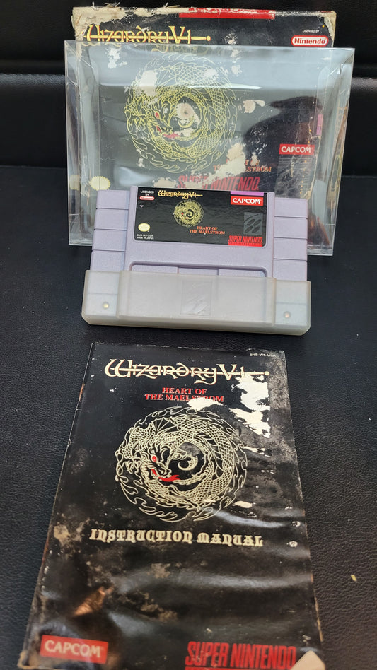 Wizardry V (CIB) - Authentic SNES - (Super Nintendo Ent. System 1990) NTSC Cartridge + Protector