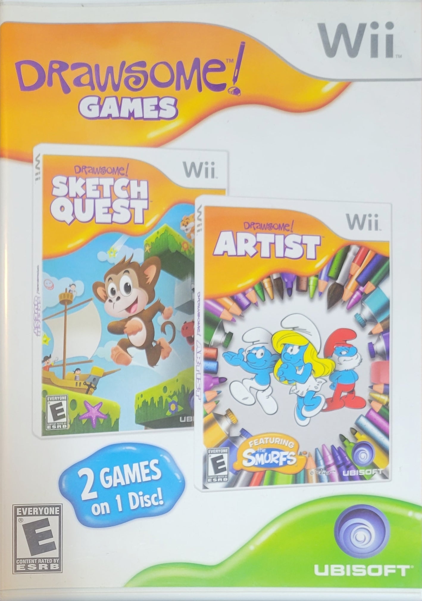 Drawsome 2 Games In 1! – 2010 Nintendo Wii CIB – RE-SEALED