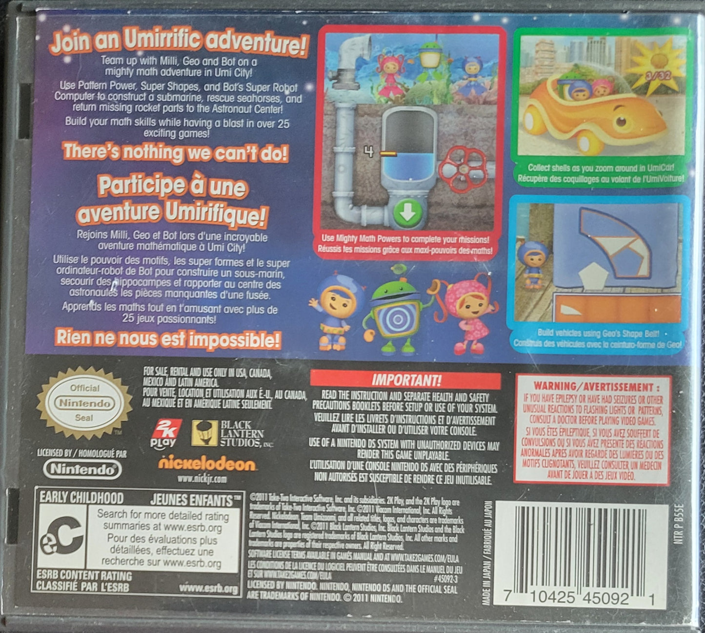 Nickelodeon Team Umizoomi – Nintendo DS – Re-Sealed – Cartridge Only Tested & Working