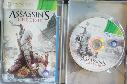 Assassin's Creed 3 Limited Edition Steelbook - (CIB) - Microsoft XBOX 360 - Pre-Owned Like New CLEAN DISC